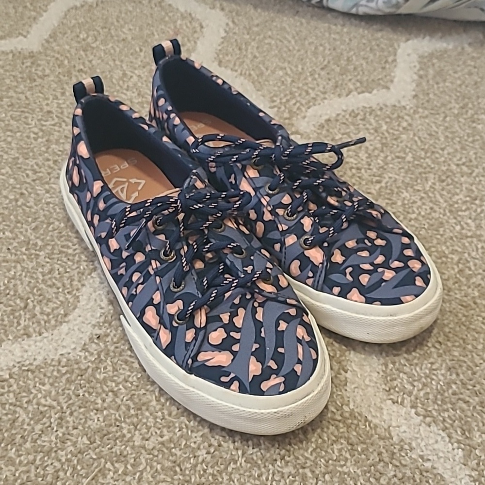 Sperry 'Pier Wave LTT' in 'Harmony' Navy Multi-Color Print Sneaker - Size 7